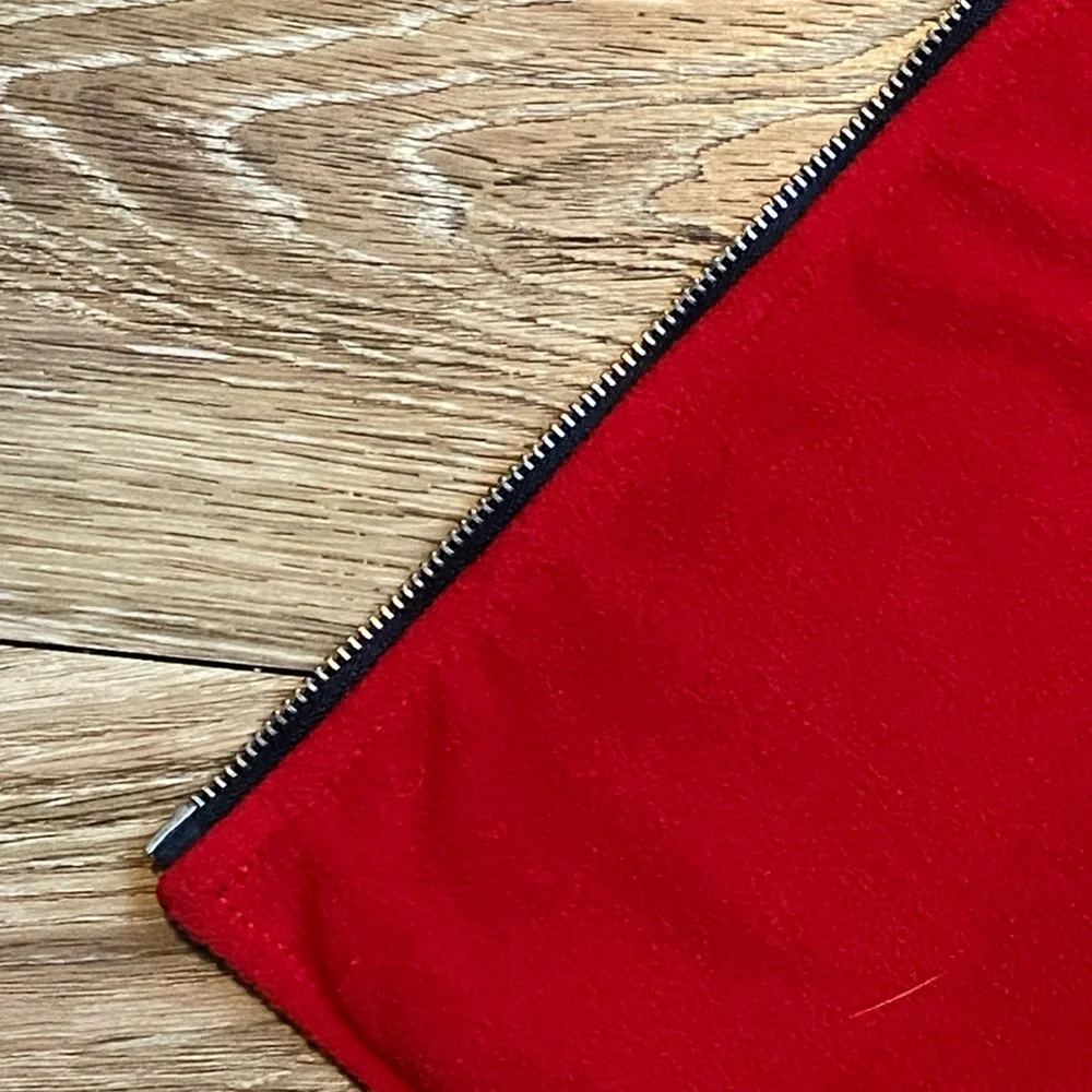 Pendleton Black Leather Vest with Red Fleece Lining Sz Small Mint Condition - Picture 8 of 10